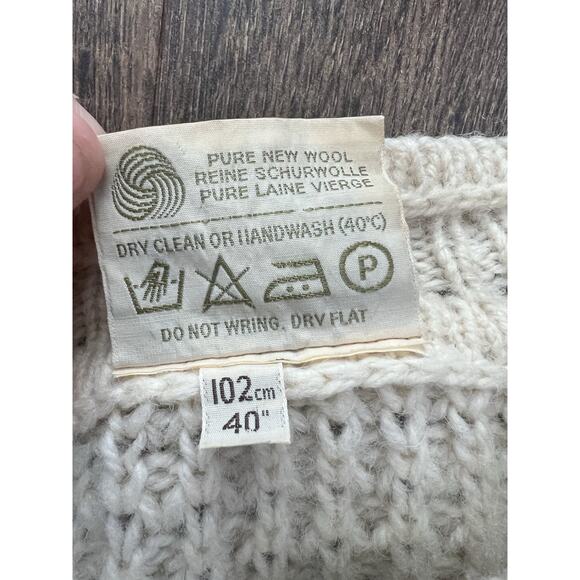 Gaeltarra Fisherman Cable Knit Wool Grandpa Sweater Button-Up Ireland - Picture 4 of 4